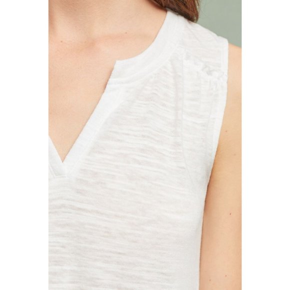 NEW ANTHRO Maeve Poinsot Ruffle-Back Cream Tank XS - Picture 2 of 16